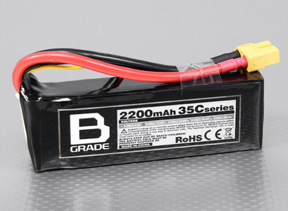 B-Grade 2200mAh 3S 35C LiPoly Battery