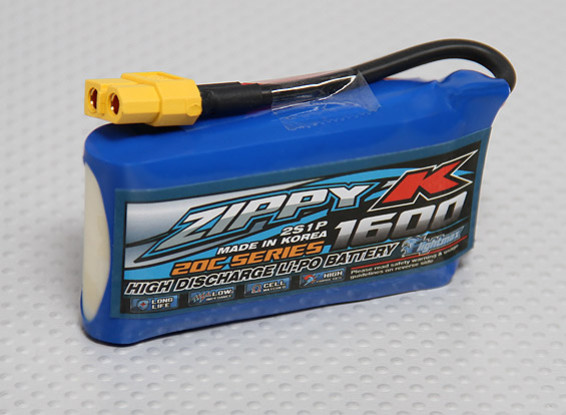 Zippy-K Flightmax 1600mAh 2S1P 20C LiPoly Battery