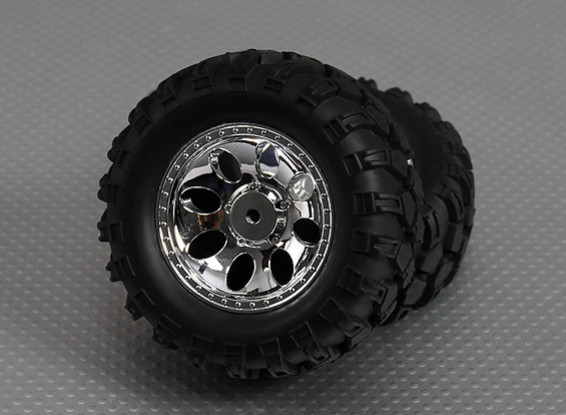 10/01 Crawler Meteor 90mm Wheel & Tyre 12mm Hex (2pc)