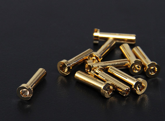 4mm Gold Connectors - Low Profile (10pc)