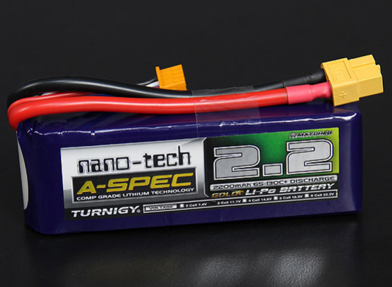 Turnigy nano-tech A-SPEC 2200mAh 3S 65 ~ 130C Pack Lipo