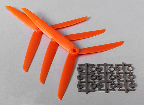 HobbyKing ™ 3-Blade Propeller 7x3.5 Orange (CW) (3 stuks)