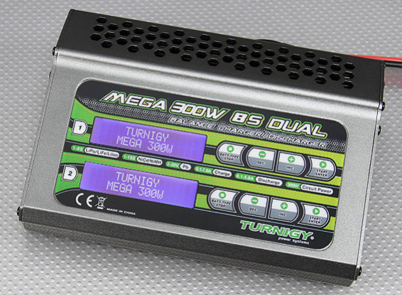 Turnigy Mega 300w 8s Balance lader / ontlader (150w x 2)