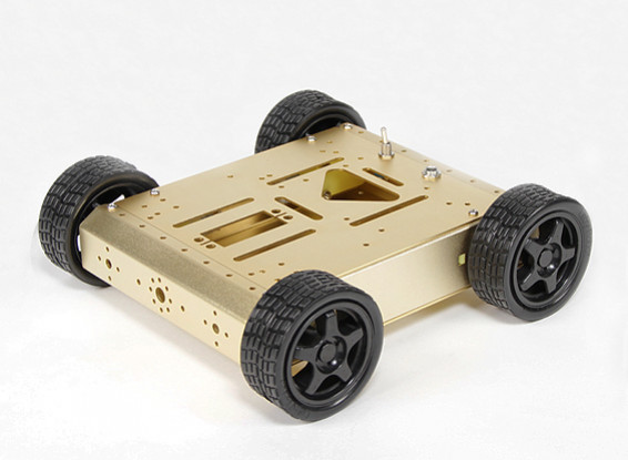 Aluminium 4WD Robot Chassis - Gold (KIT)