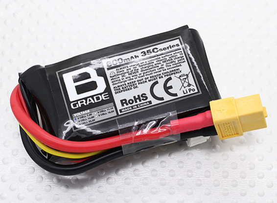 B-grade 800mAh 2S 35C LiPoly Battery