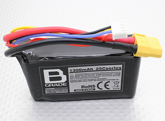 B-Grade 1300mAh 3S 25C LiPoly Battery