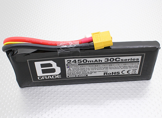B-Grade 2450mAh 2S 30C LiPoly Battery