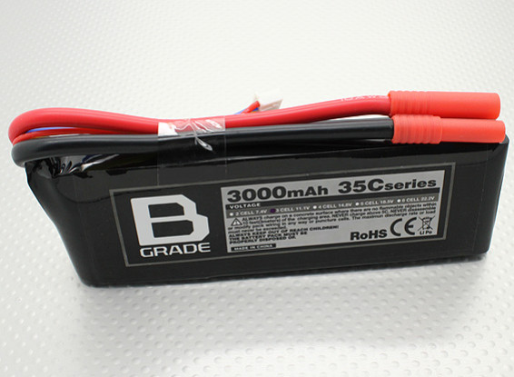 B-Grade 3000mAh 3S 35C LiPoly Battery