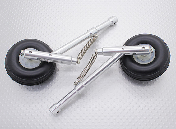 Alloy Oleo Strut Set met wielen en rubber banden (104mm lengte, 4mm Montage Pin)