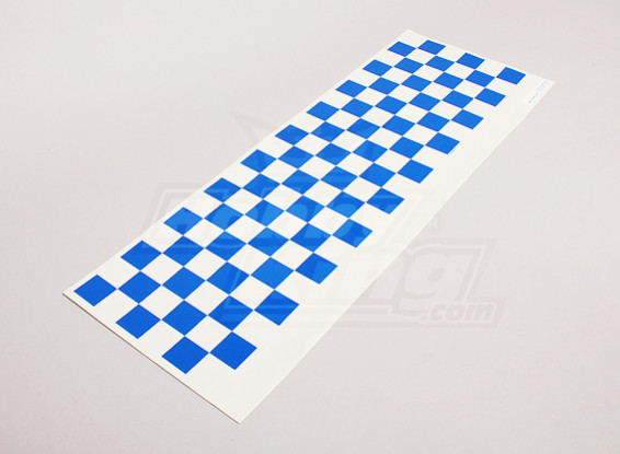 Stickervel Chequer Pattern Blue / Clear 590mmx180mm