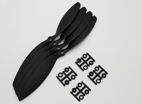 Turnigy Slowfly Propeller 10x3.8 Black (CW) (4 stuks)