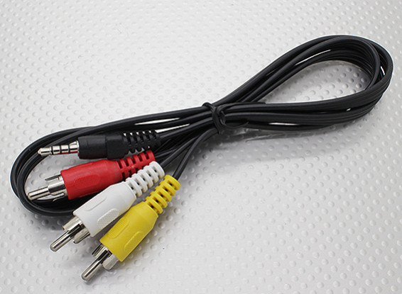 3.5mm naar Male stereo RCA A / V-pluggen Adaptor Lead (1000mm)