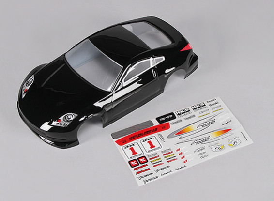 Sport Car Body w / Overdrukplaatje (Zwart) - Turnigy TR-V7 16/01 borstelloze Drift Car w / Carbon Chassis