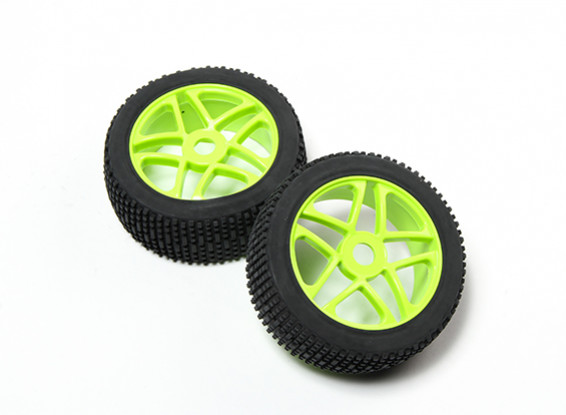HobbyKing® 1/8 Star Fluorescent Green Wheel & Off-road Tire 17mm Hex (2pc)