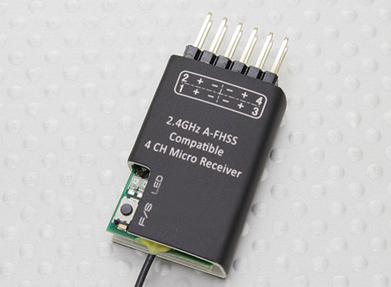 2.4Ghz A-FHSS Compatible 4CH micro-ontvanger (Hitec Minima compatibel)