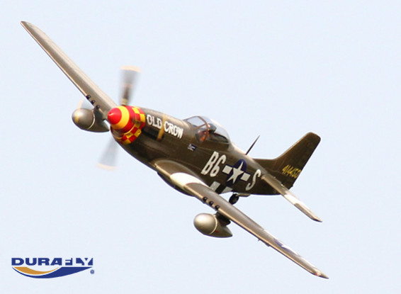 Durafly ™ 'Old Crow' P-51D Mustang w / klep / Zet vrij / Lights 1100mm (PNF)