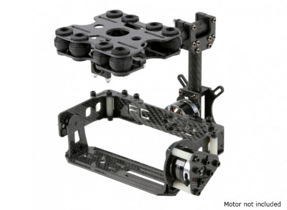 Shock Absorbing 2 Axis borstelloze Gimbal Kit voor Card Type Cameras - Carbon Fiber Version