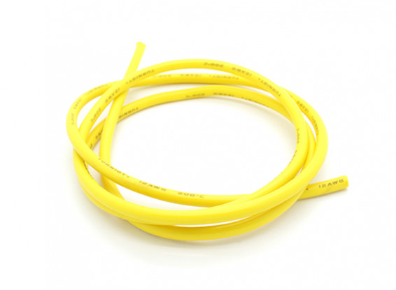 Turnigy Pure-Silicone Draad 12AWG 1m (Geel)