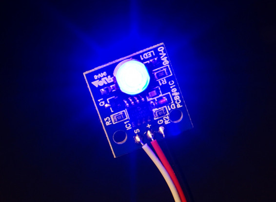 Hobbyking LED PCB Strobe Ball (12V) Blauw