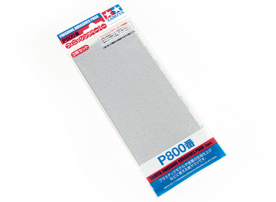 Tamiya Afwerking Wet / Dry Schuurpapier P800 Grade (3pc)