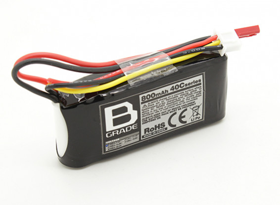 B-grade 800mAh 2S 40C LiPoly Battery