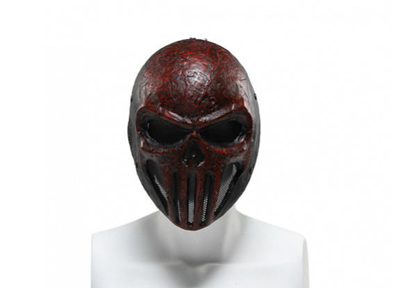 FMA Wire Mesh Full Face Mask (Skull Punisner, rood)