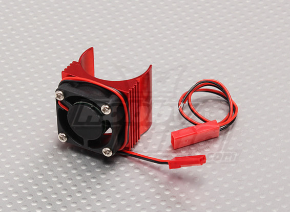Motor Heat Sink w / Fan Red Aluminium (27mm)