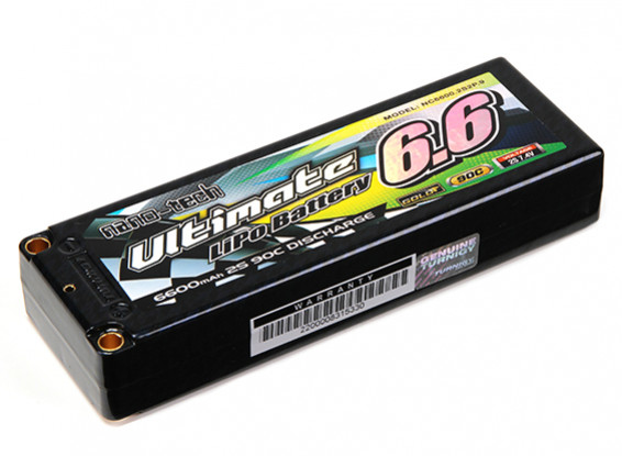 Turnigy nano-tech Ultimate 6600mAh 2S2P 90C Pack Hardcase Lipo (ROAR & BRCA Goedgekeurd)