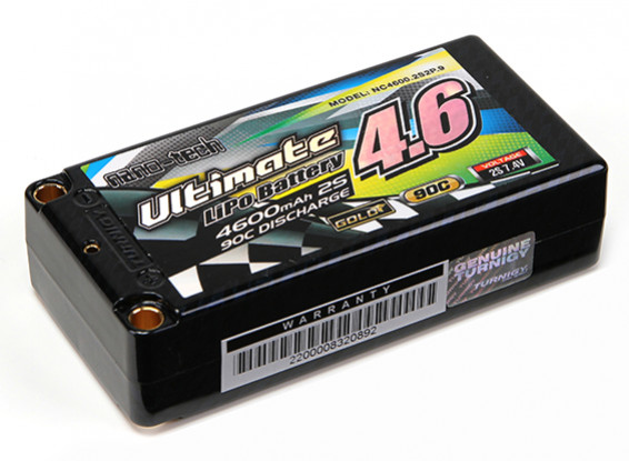 Turnigy nano-tech Ultimate 4600mAh 2S2P 90C Hardcase Lipo Short Pack (ROAR & BRCA Goedgekeurd)