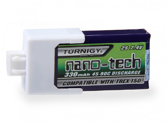 Turnigy nano-tech 330mah 2S 45 ~ 90C Pack Lipo voor Align T-Rex 150 DFC