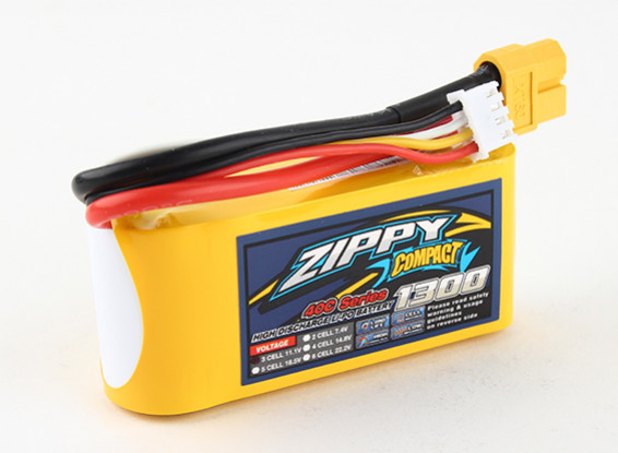 Pack ZIPPY Compact 1300mAh 3s 40c Lipo