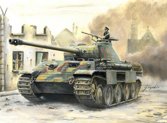 Italeri 1/56 Schaal Duitse Sd.Kfz.171 Panther Ausf.A plastic model kit