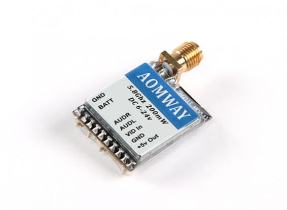 Aomway Micro 200mW 32ch 5.8GHz Video zender met kabel-Set