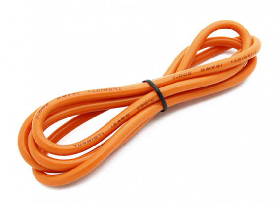 Turnigy Hoge kwaliteit 12AWG Silicone Wire 1m (Orange)