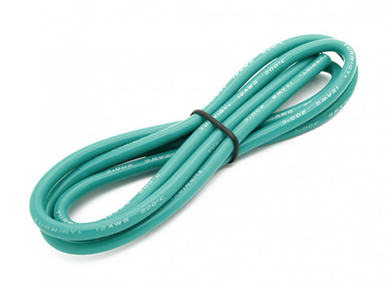 Turnigy Hoge kwaliteit 12AWG Silicone Wire 1m (Groen)