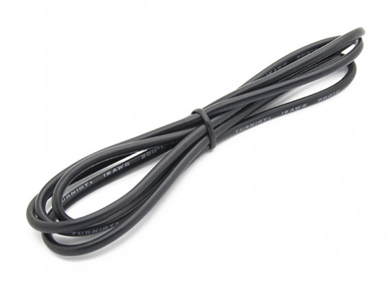 Turnigy Hoge kwaliteit 16AWG Silicone Wire 1m (zwart)