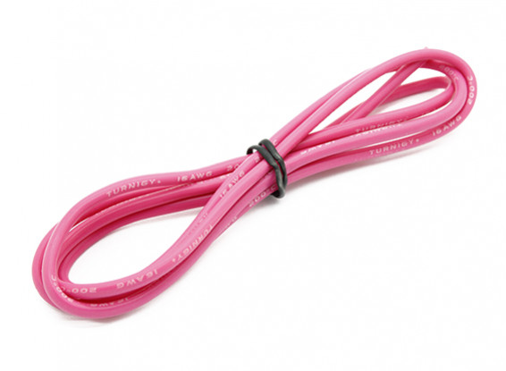 Turnigy Hoge kwaliteit 16AWG Silicone Wire 1m (Pink)