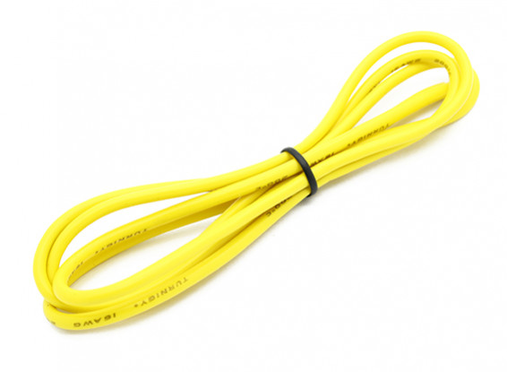 Turnigy Hoge kwaliteit 16AWG Silicone Wire 1m (Geel)