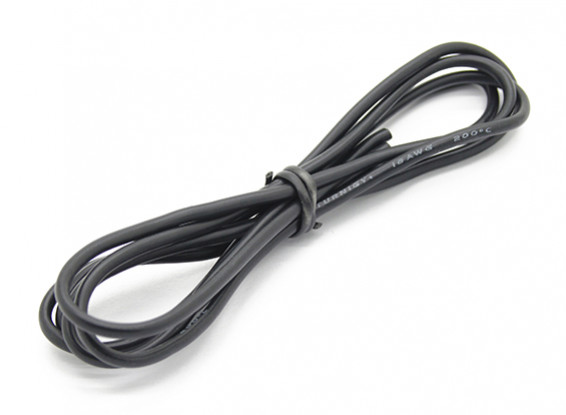 Turnigy High Quality 18 AWG Silicone Wire 1m (zwart)