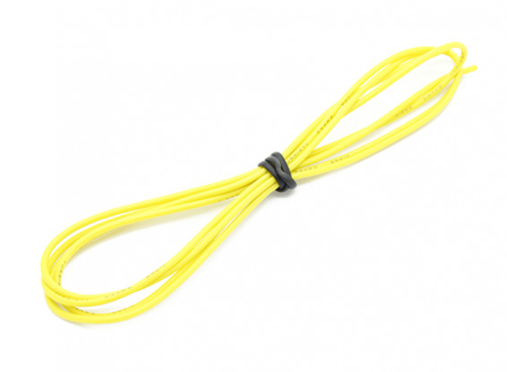 Turnigy Hoge kwaliteit 24AWG Silicone Wire 1m (Geel)