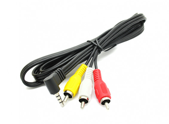 Fatshark AV-kabel RCA Male naar 4p Right Angle Plug (1,2 m)