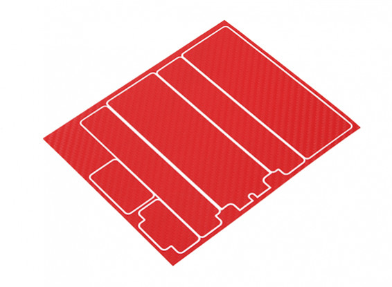 TrackStar Decorative Batterij Cover Panels voor Standard 2S Hardcase Red Carbon Pattern (1 Pc)