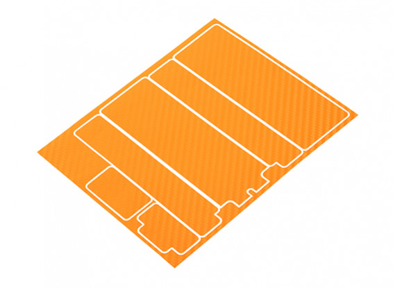 TrackStar Decorative Batterij Cover Panels voor Standard 2S Hardcase Oranje Carbon Pattern (1 Pc)
