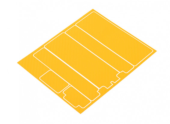 TrackStar Decorative Batterij Cover Panels voor Standard 2S Hardcase Geel Carbon Pattern (1 Pc)