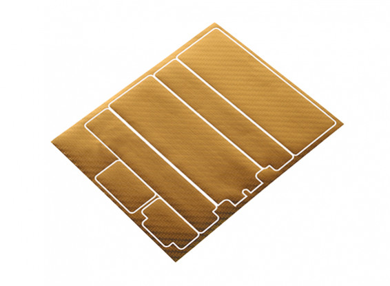 TrackStar Decorative Batterij Cover Panels voor Standard 2S Hardcase Gold Carbon Pattern (1 Pc)