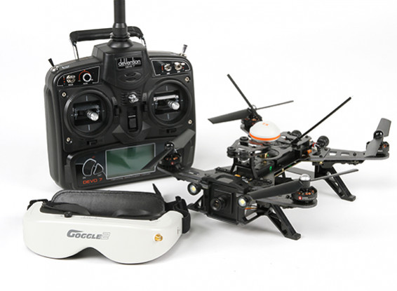 Walkera Runner 250 RTF FPV Racing Quadcopter w / Mode 1 Devo 7 / batterij / Goggles / Camera / VTX / OSD