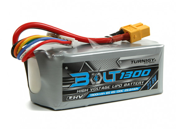 Turnigy Bolt 1300mAh 6S 22.8V 65 ~ 130C High Voltage LiPoly Pack (LiHV)
