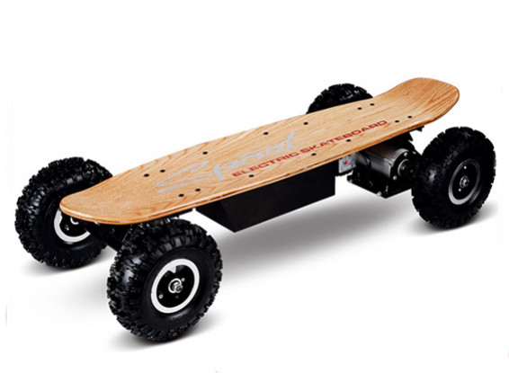 All-Terrain Elektrisch Skateboard w / Radio System (Wood Finish) (UK Plug)