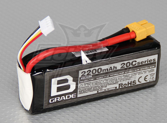B-Grade 2200mAh 3S 20C LiPoly Battery