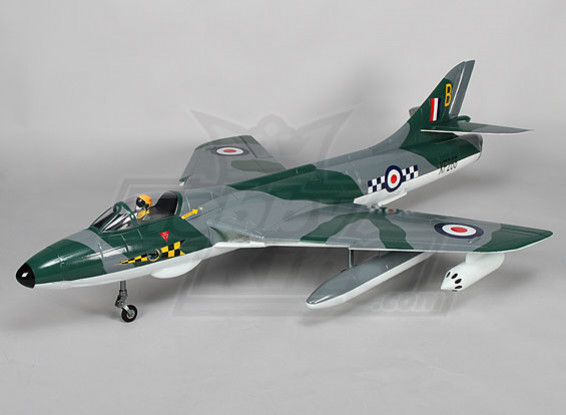 Hawker Hunter 70mm EDF Jet w / Zet vrij & Kleppen RAF (ARF)